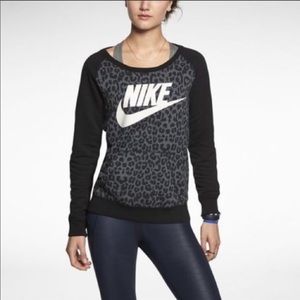 NIKE Animal Print Sweater with Front Pocket